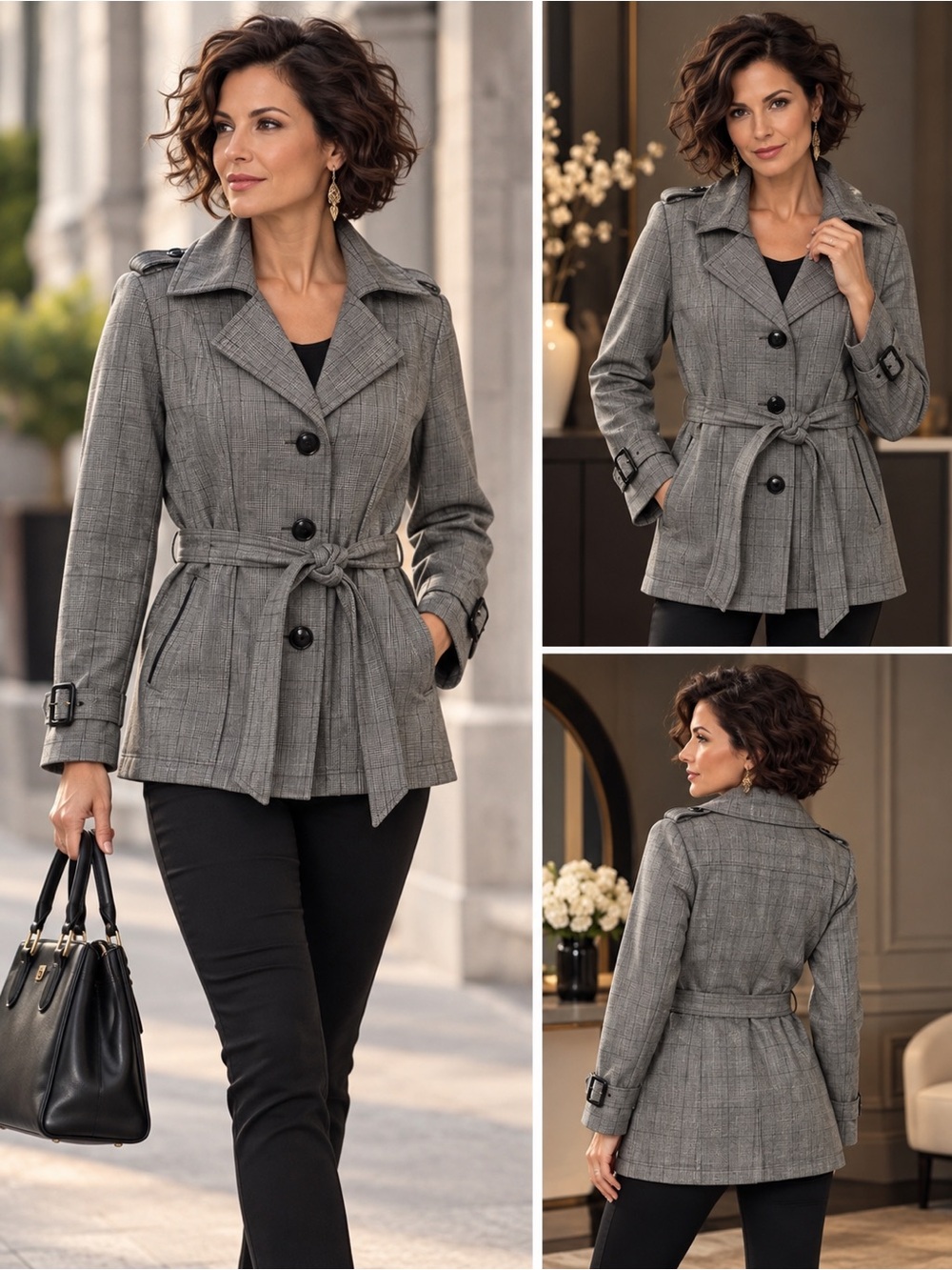Reitmans Tailored Grey Belted Jacket | Modern Trench-Inspired Silhouette